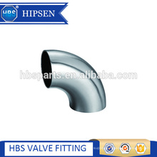 Pipe fittings Sanitary welding Short 90 degree welded elbow with straight ends
